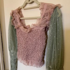 Tulle Free People Blouse